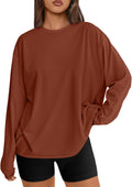 Trendy Queen Chemisier oversize à manches longues pour femme, haut d'automne 2026, t-shirt basique