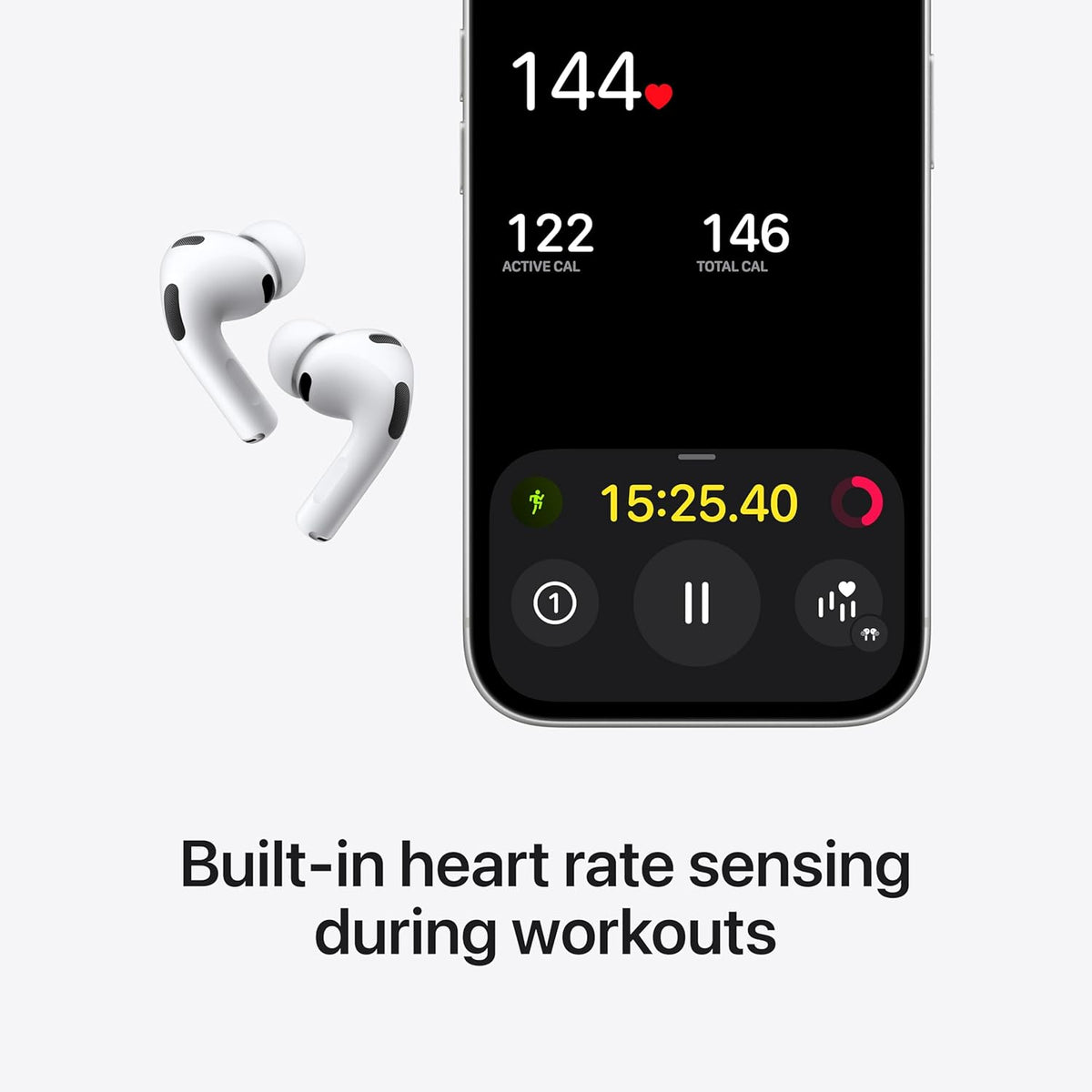 Apple AirPods Pro 3 Wireless Earbuds, Active Noise Cancellation, Live Translation, Heart Rate Sensing, Bluetooth Headphones, Spatial Audio, High-Fidelity Sound, USB-C Charging