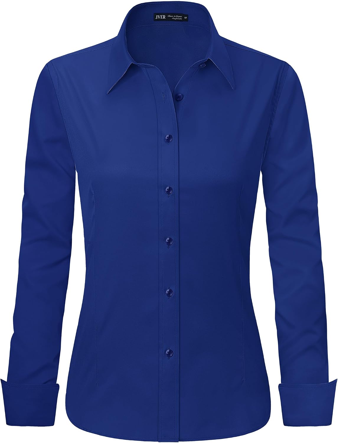 J.VER Womens Dress Shirts Long Sleeve Button Down Shirt Wrinkle-Free Business Casual Blouse Office Work Tops