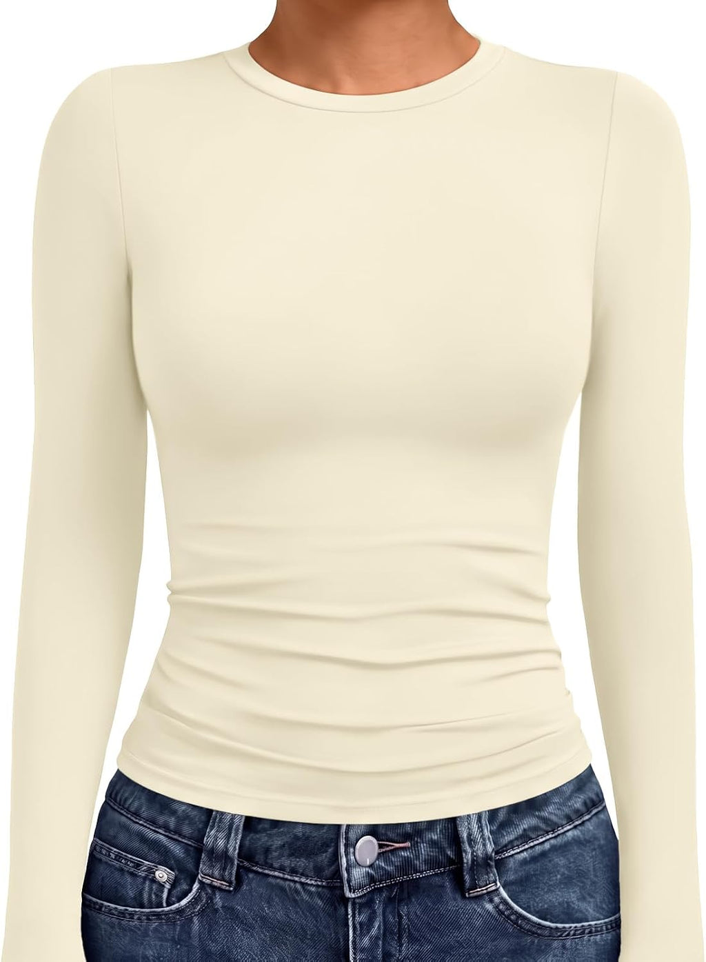 AUTOMET Womens Crew Neck Long Sleeve Shirts Compression Underscrubs Tops