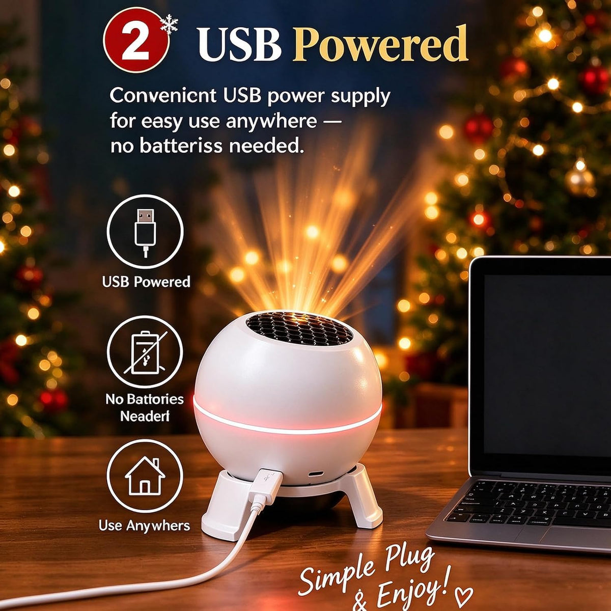 Magical Christmas Projection Night Light | Plug & Play HD Projector Indoor