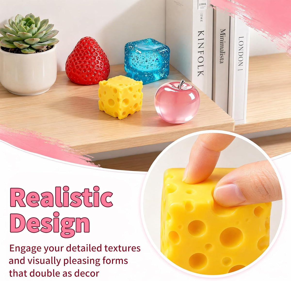 4 Pcs Squeeze Toys Set, Slow Rising Fidget Toy, Stress Relief for Adults