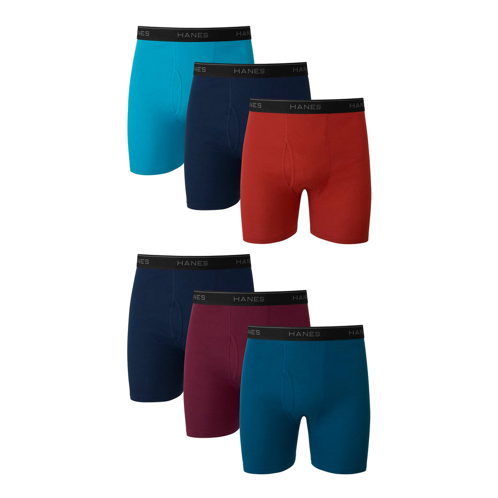 Hanes Men's Underwear Boxer Briefs Pack, Cool & Breathable Cotton Moisture-wicking Underwear for Men, No Ride Up