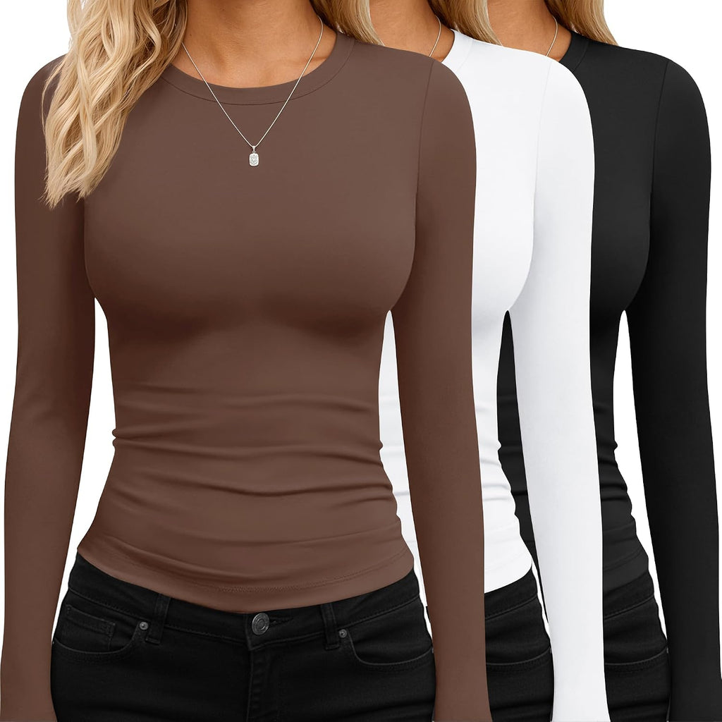 TNNZEET Haut à manches longues pour femme, mode automne, haut court de sport, style Y2K 2026