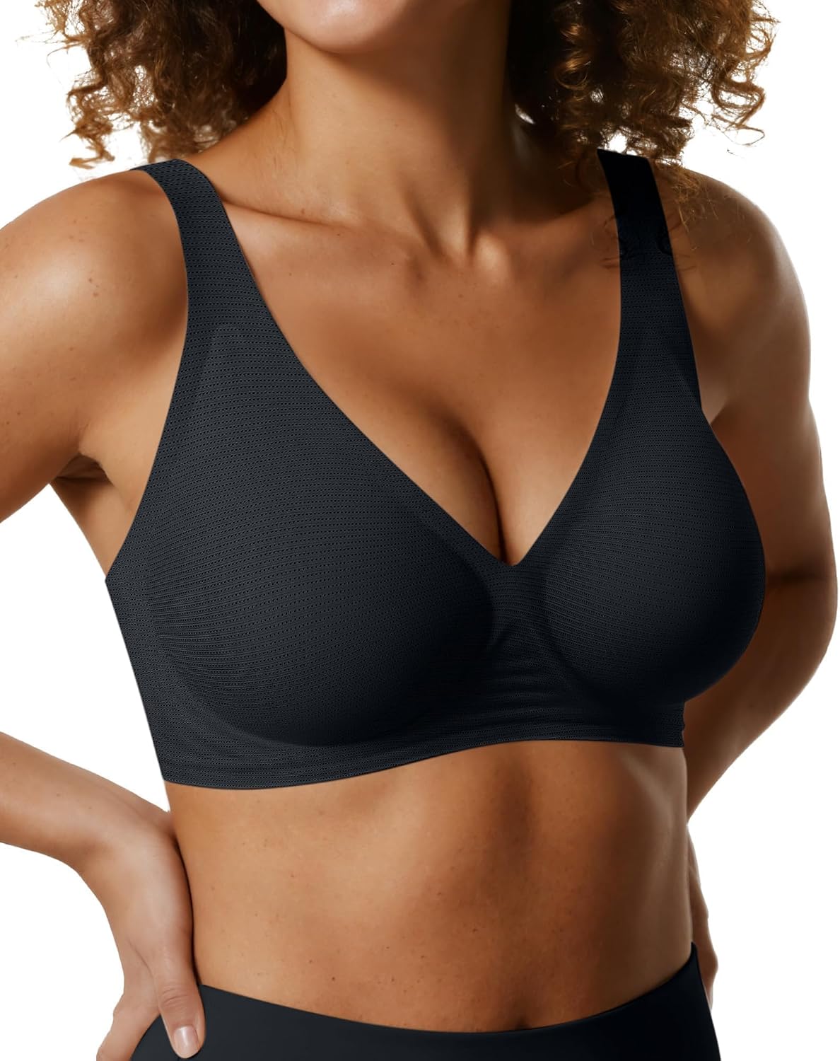OEAK Damen Jelly-BHs, bügelloser, bequemer Push-up-T-Shirt-BH mit tiefem V-Ausschnitt