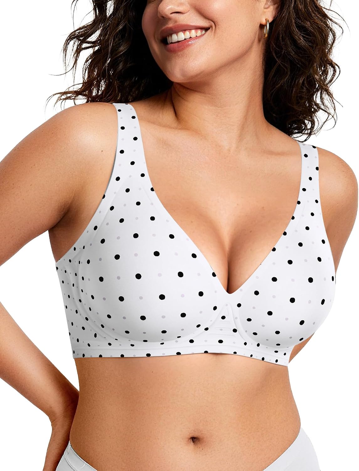 OEAK Damen Jelly-BHs, bügelloser, bequemer Push-up-T-Shirt-BH mit tiefem V-Ausschnitt