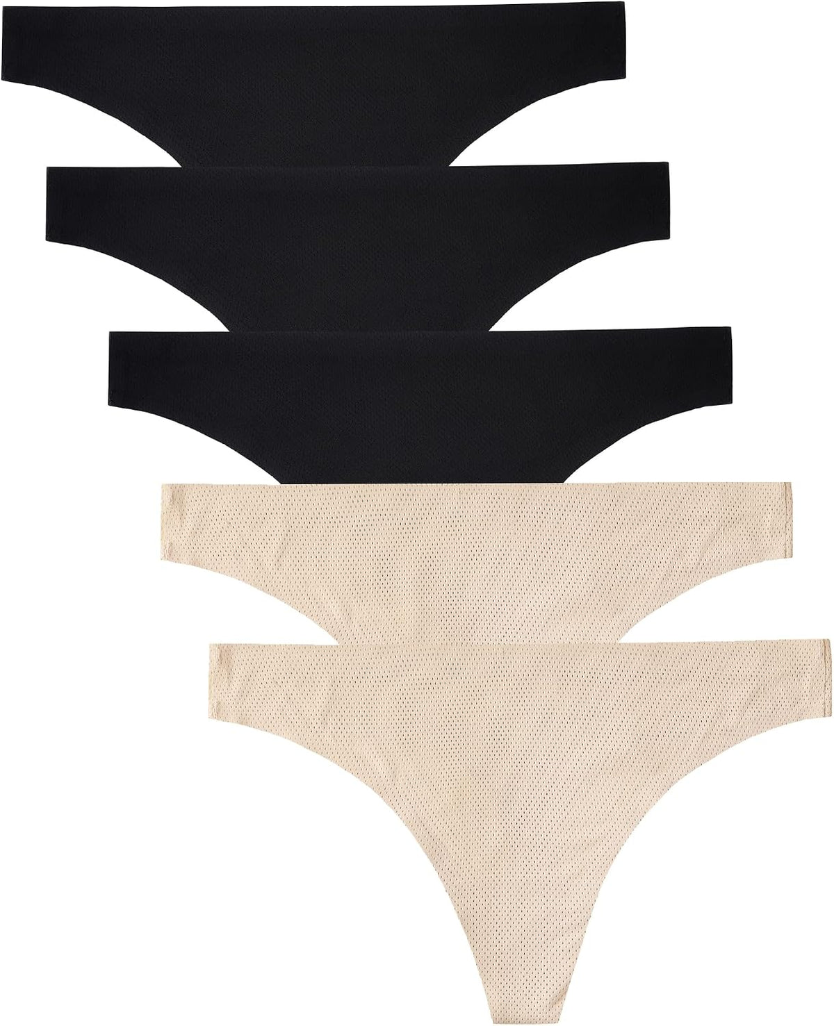 voenxe Nahtlose Damen-Tangas, unsichtbarer Sport-Tanga für Damen, 5er-Pack