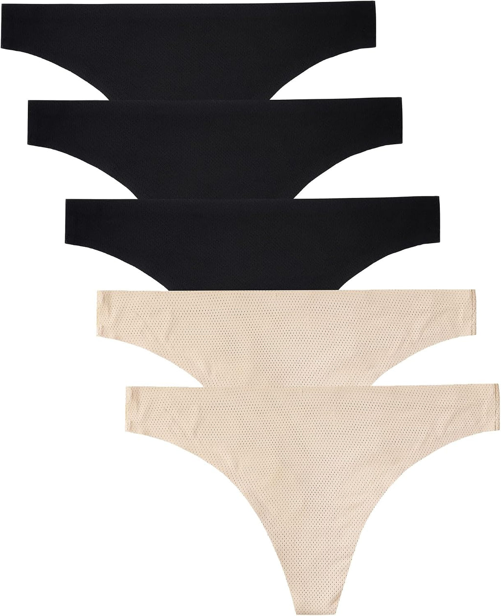 voenxe Nahtlose Damen-Tangas, unsichtbarer Sport-Tanga für Damen, 5er-Pack