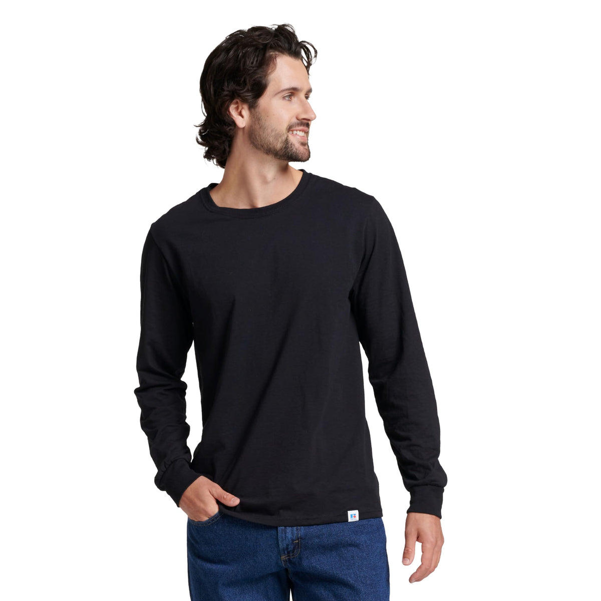 Russell Athletic Men's Dri-Power Long Sleeve Tees, Moisture Wicking, Odor Protection, UPF 30+