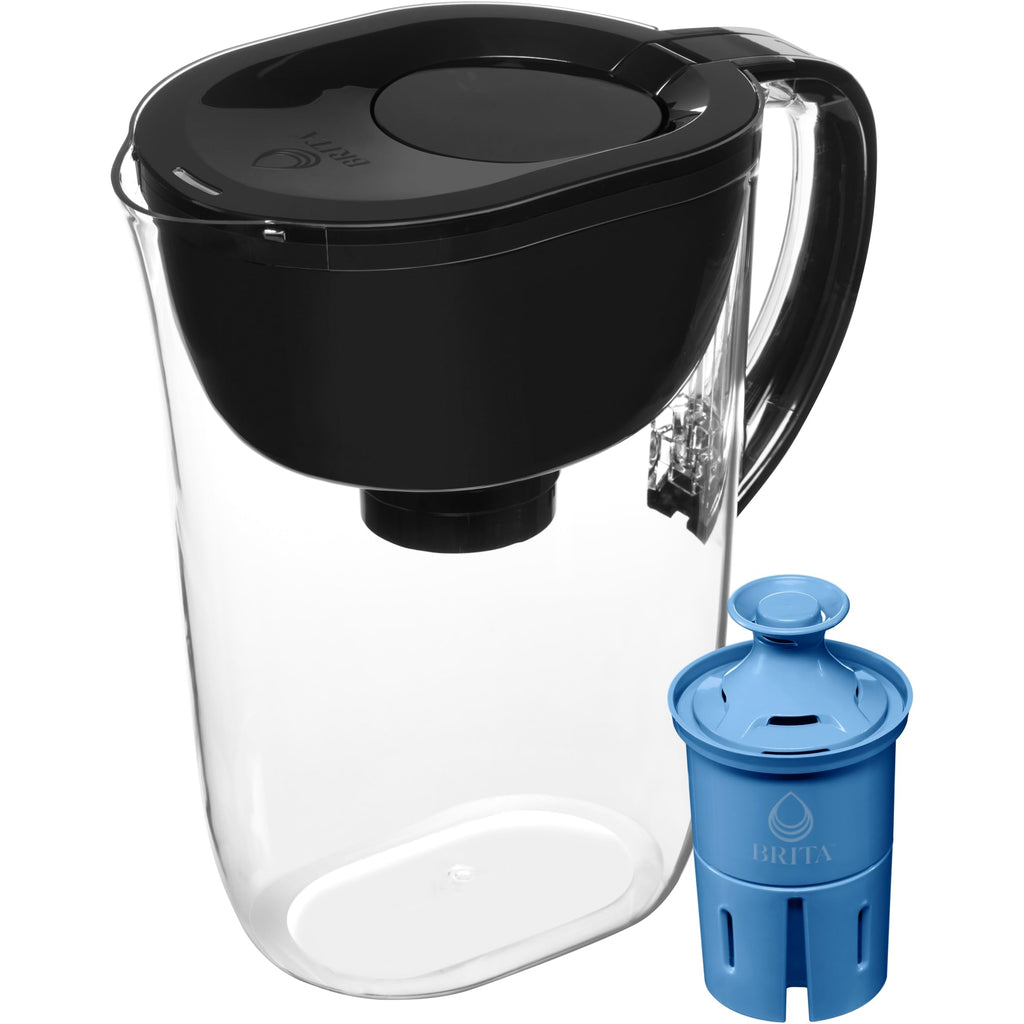 Brita 10 Cup Elite Filter Pitcher with Smart Light Indicator, Reduces 30+ Contaminants Including Lead and Microplastics, Filter Lasts 6 Months, Tahoe, Blue