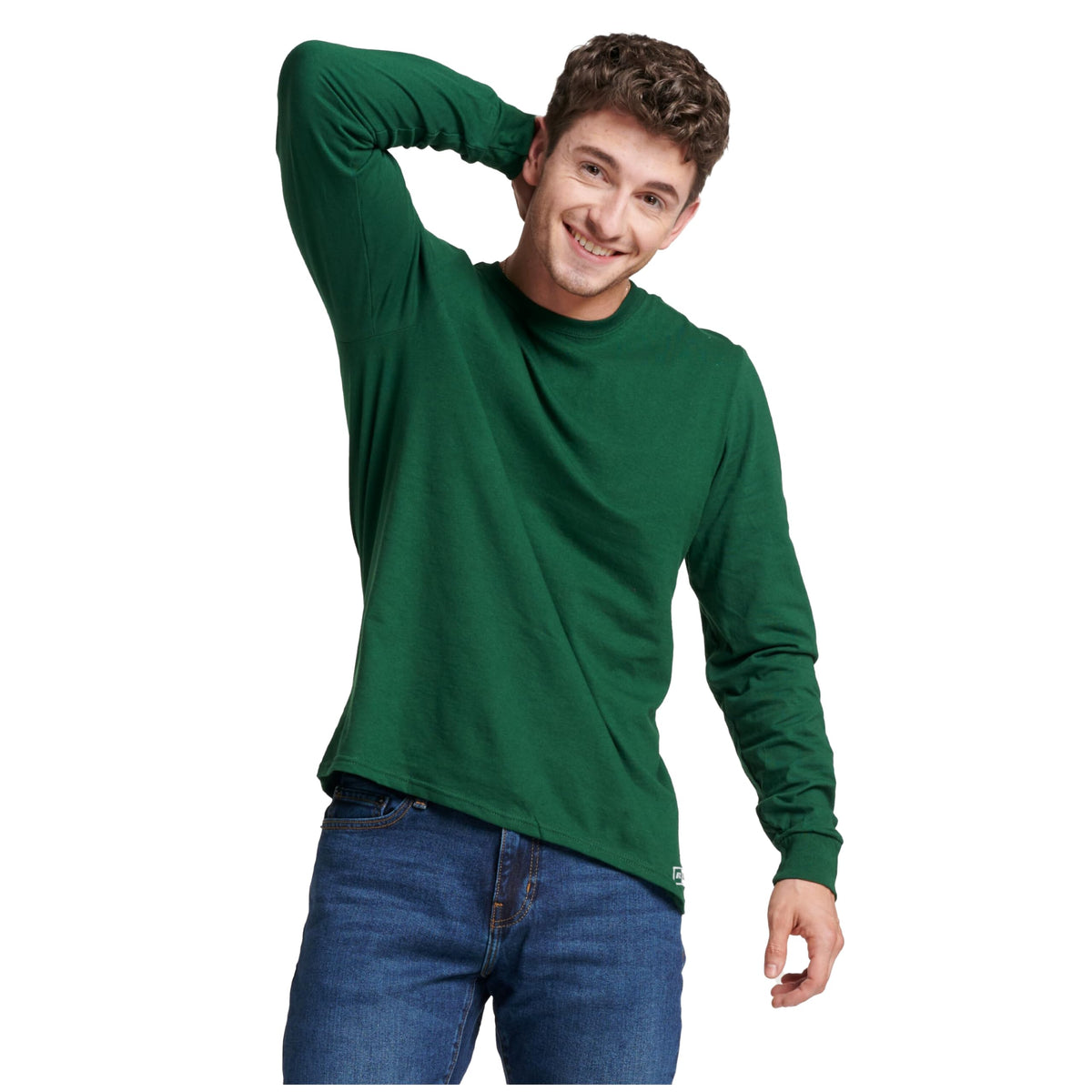 Russell Athletic Herren Dri-Power Langarm-T-Shirts, feuchtigkeitsableitend, geruchshemmend, UPF 30+
