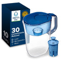 Brita 10 Cup Elite Filter Pitcher with Smart Light Indicator, Reduces 30+ Contaminants Including Lead and Microplastics, Filter Lasts 6 Months, Tahoe, Blue