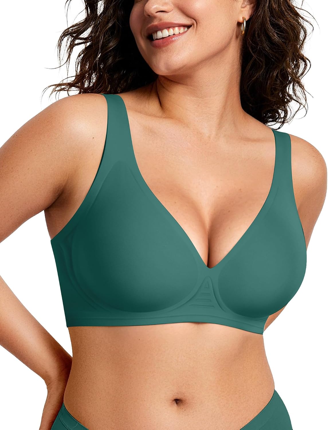 OEAK Damen Jelly-BHs, bügelloser, bequemer Push-up-T-Shirt-BH mit tiefem V-Ausschnitt