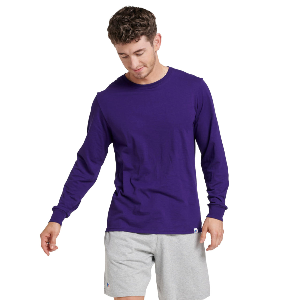 Russell Athletic Herren Dri-Power Langarm-T-Shirts, feuchtigkeitsableitend, geruchshemmend, UPF 30+