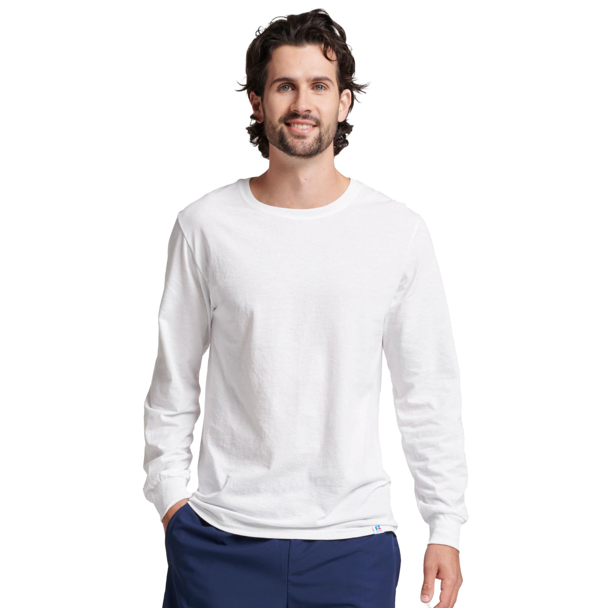 Russell Athletic Herren Dri-Power Langarm-T-Shirts, feuchtigkeitsableitend, geruchshemmend, UPF 30+