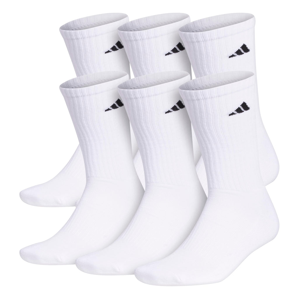 adidas Mens Athletic Crew Socks 6 Pairs Casual - White