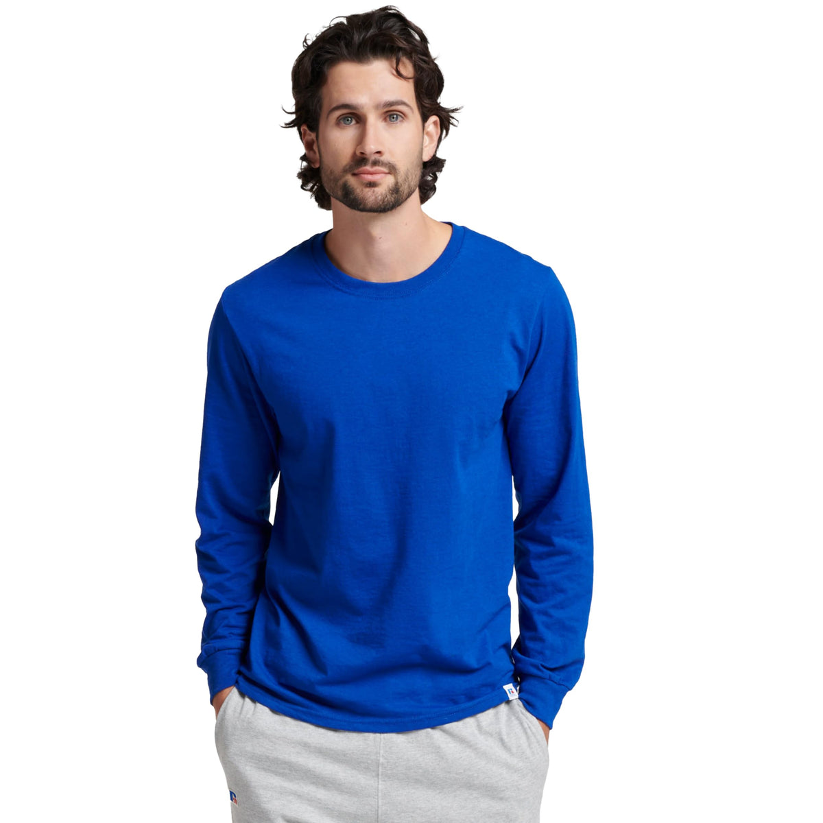 Russell Athletic Herren Dri-Power Langarm-T-Shirts, feuchtigkeitsableitend, geruchshemmend, UPF 30+