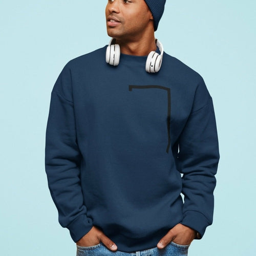 Herren-Sweatshirt mit schrägem Logo-Rundhalsausschnitt