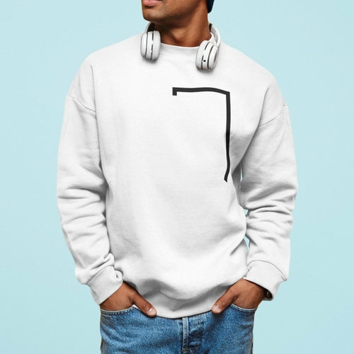 Herren-Sweatshirt mit schrägem Logo-Rundhalsausschnitt