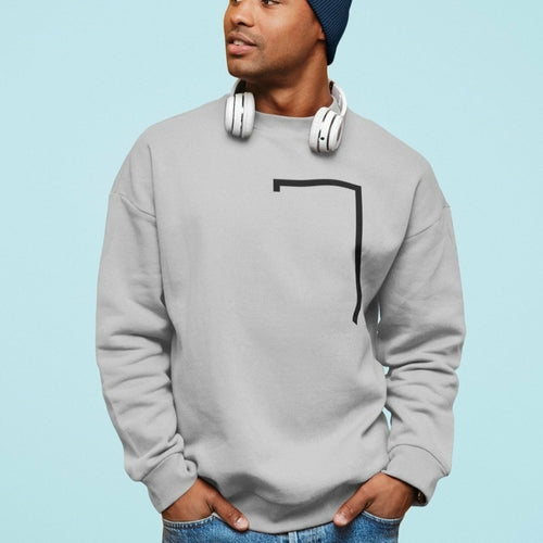Herren-Sweatshirt mit schrägem Logo-Rundhalsausschnitt