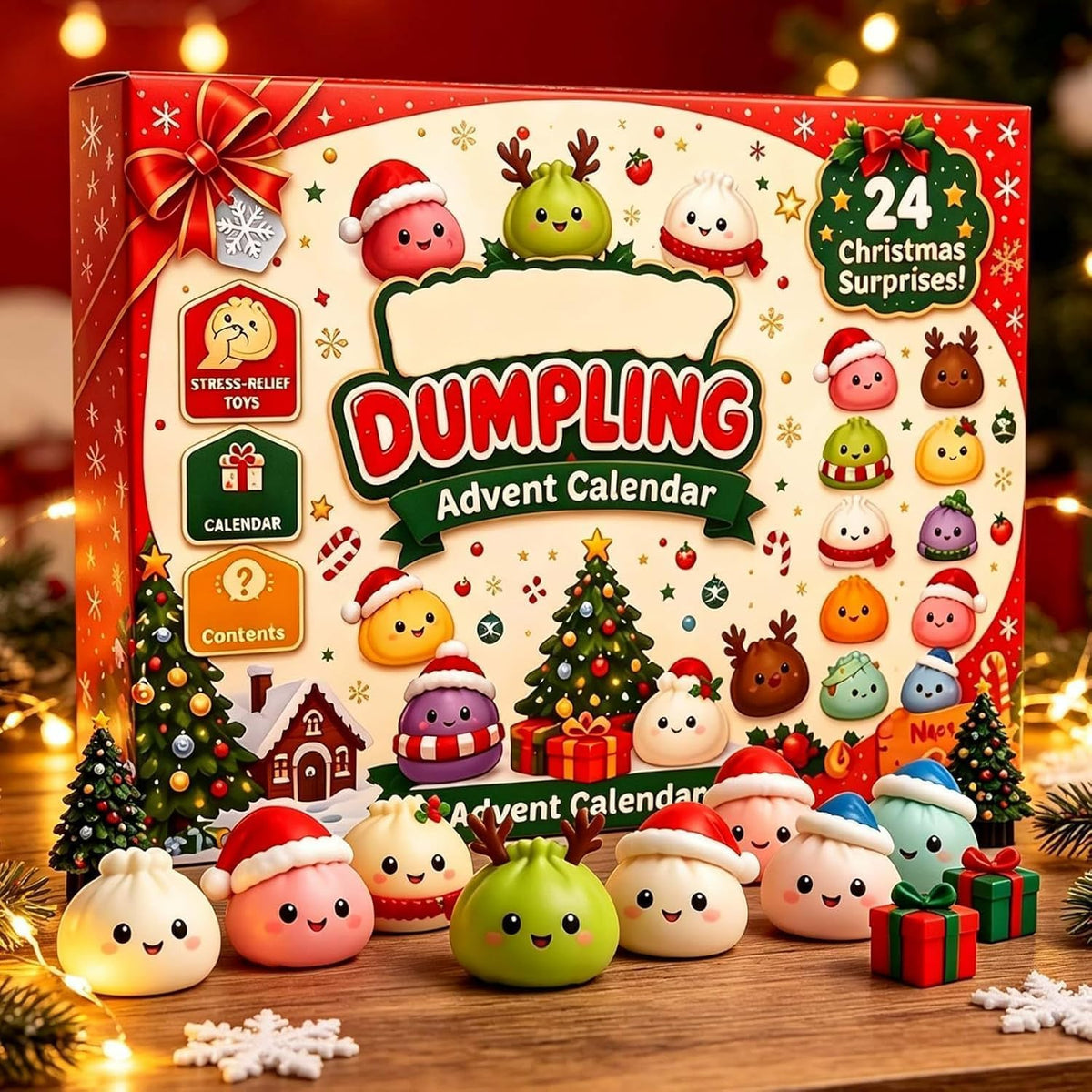 Dekorative Adventskalender, Weihnachts-Adventskalender 2026 Countdown-Kalender, 24-Tage-Countdown für Erwachsene, Mini-Ornamente mit niedlichen Weihnachtsdesigns für den Weihnachts-Countdown, Füllung für Weihnachtsstrümpfe und Geschenke, Stressabbau (A)
