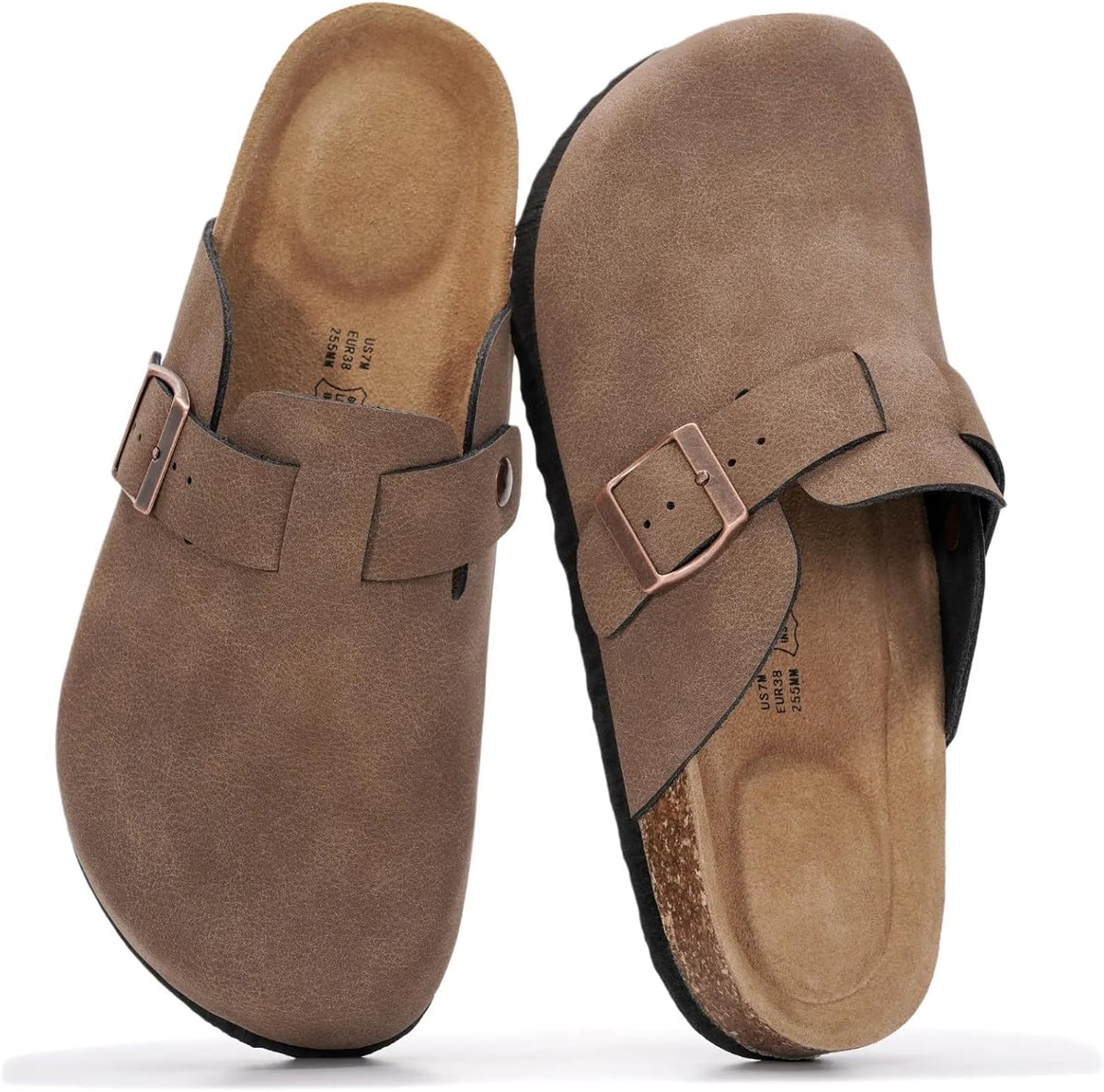 Project Cloud Damen-Clogs mit Korkfußbett aus 100 % echtem Leder