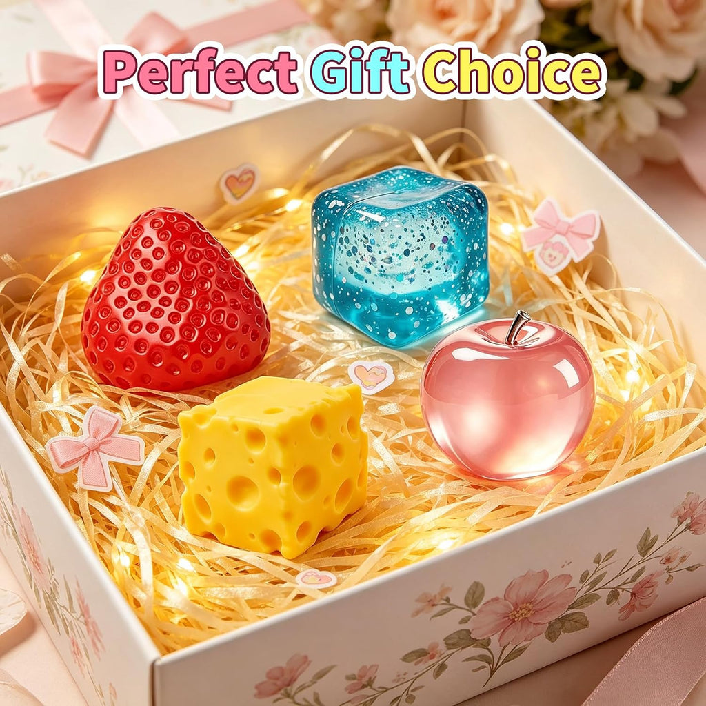 4 Pcs Squeeze Toys Set, Slow Rising Fidget Toy, Stress Relief for Adults