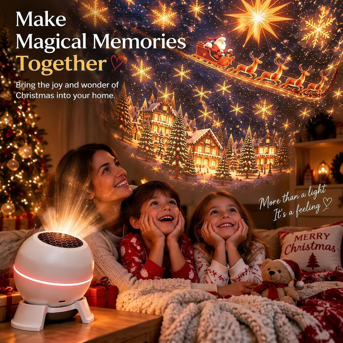 Magical Christmas Projection Night Light | Plug & Play HD Projector Indoor