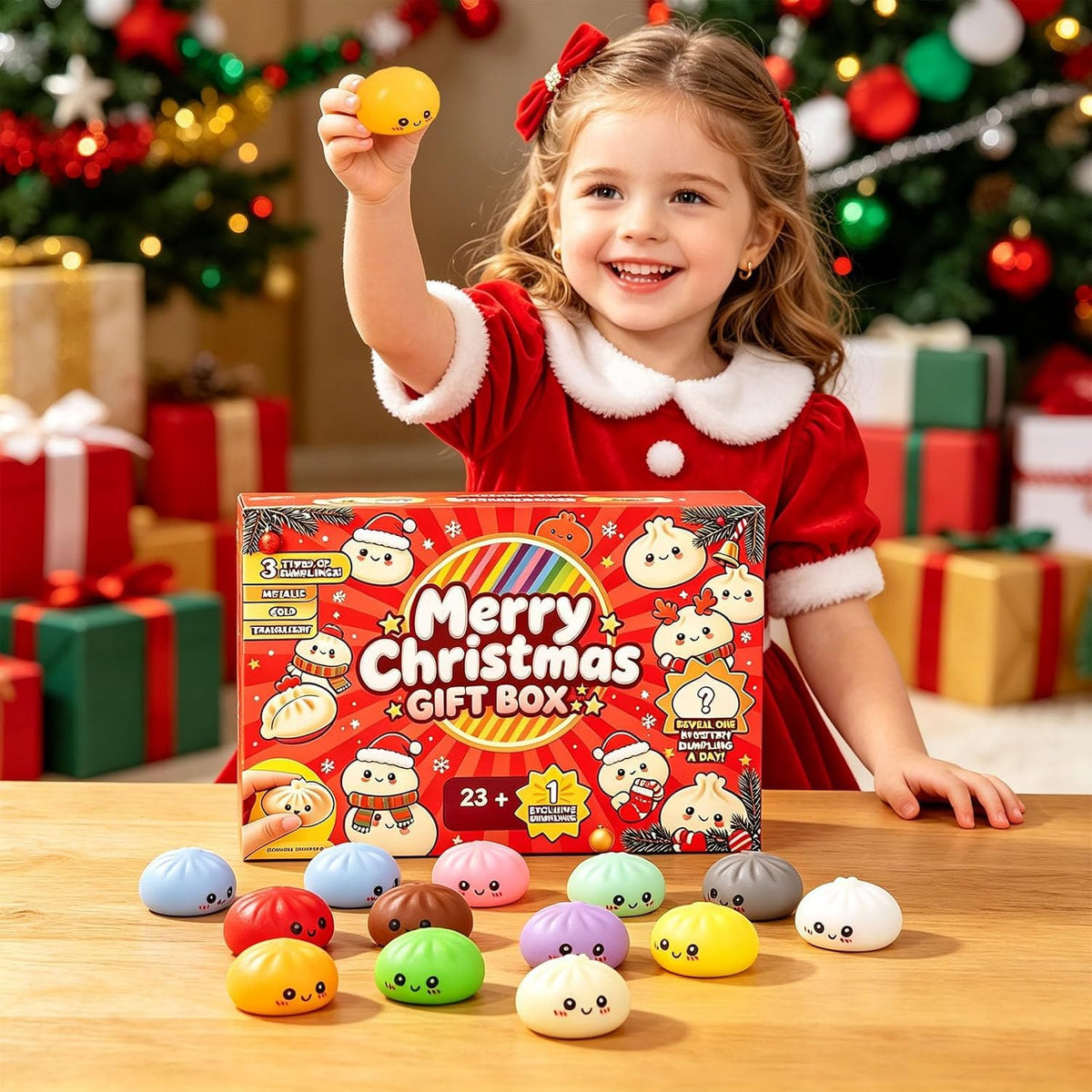 Decorative Advent Calendars,2026 Christmas Advent Calendar Countdown Calendar,24 Day Countdown for Adults, Mini Ornaments with Cute Holiday Designs for Christmas Countdown,Stocking Stuffers and Gifts, Relieve Stress(A)