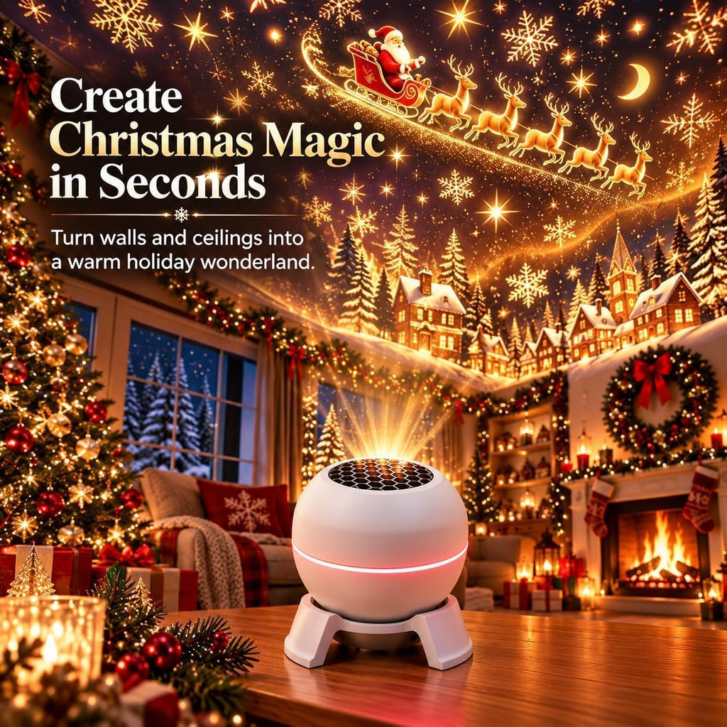 Magical Christmas Projection Night Light | Plug & Play HD Projector Indoor