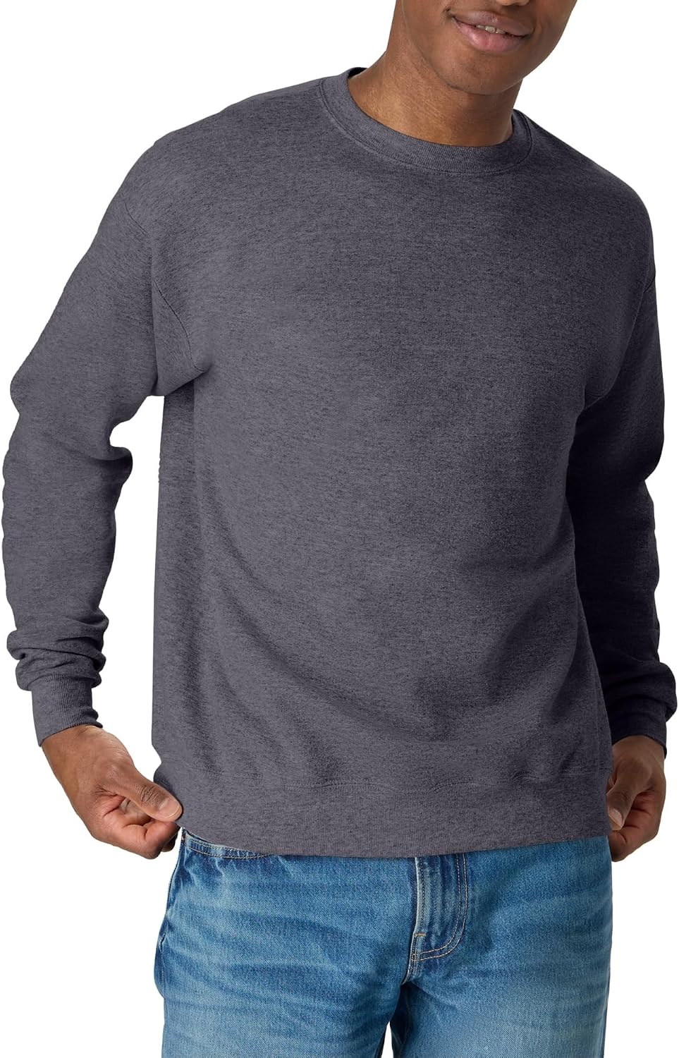Sweat-shirt Hanes pour homme, sweat-shirt col rond en molleton EcoSmart, tailles grandes et très grandes disponibles, lot de 1 ou 2