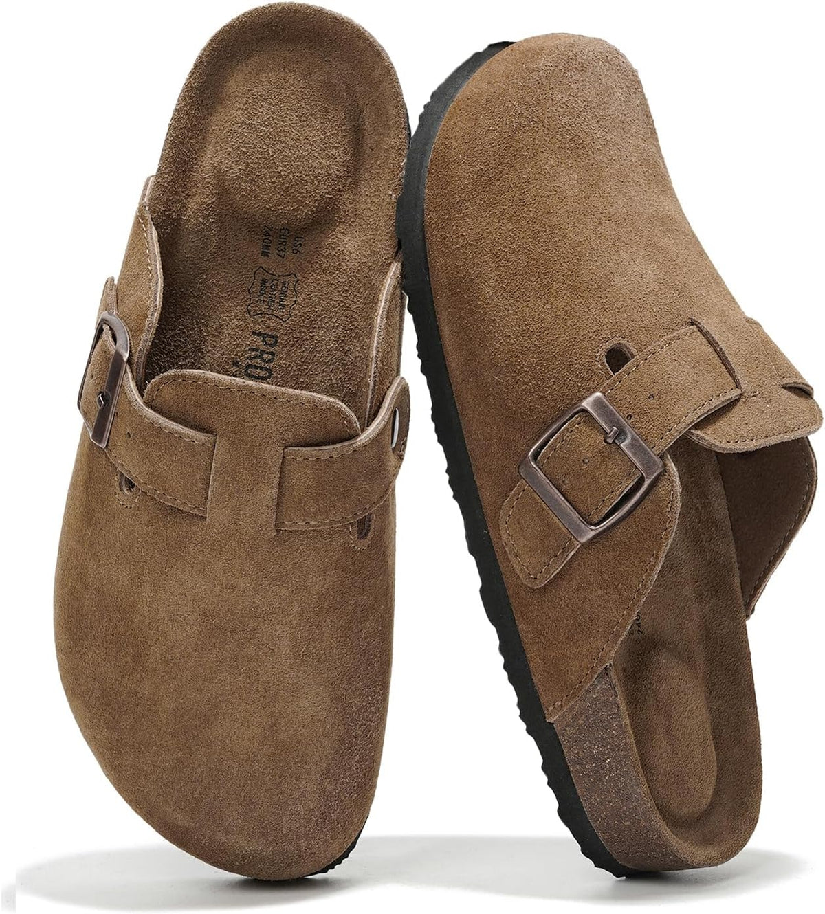Project Cloud Damen-Clogs mit Korkfußbett aus 100 % echtem Leder