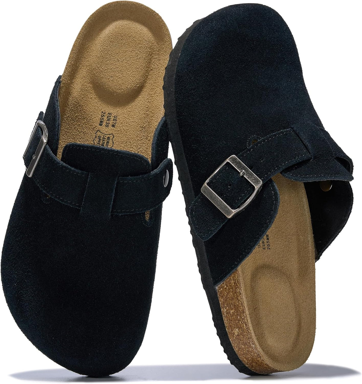 Project Cloud Damen-Clogs mit Korkfußbett aus 100 % echtem Leder