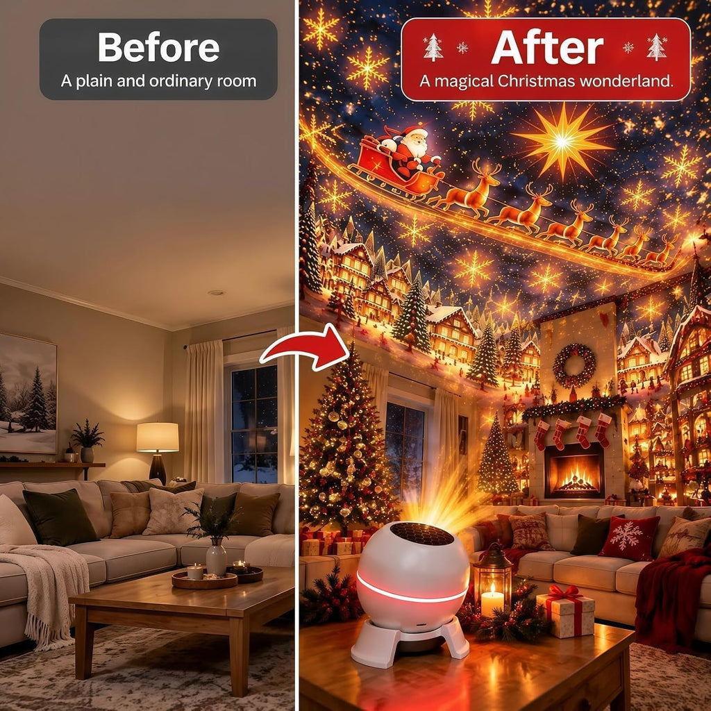 Magical Christmas Projection Night Light | Plug & Play HD Projector Indoor