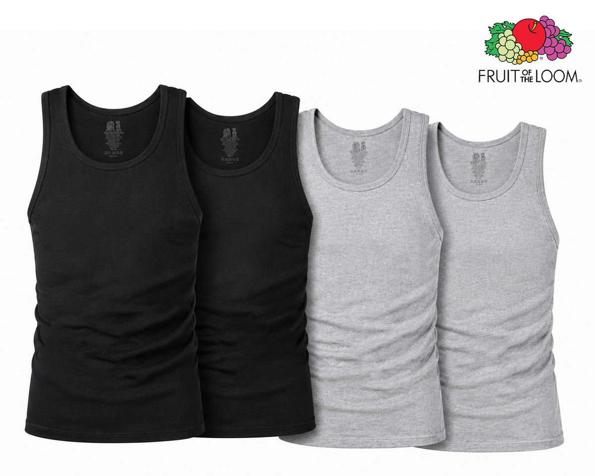 Fruit of the Loom Men's Sleeveless Tag Free Moisture Wicking Tank A-Shirt