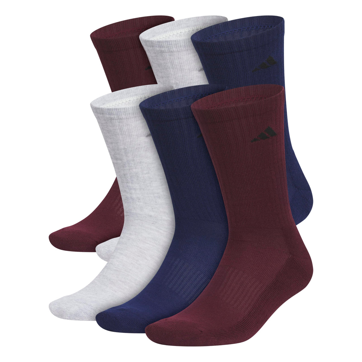 adidas Mens Athletic Crew Socks 6 Pairs Casual - White