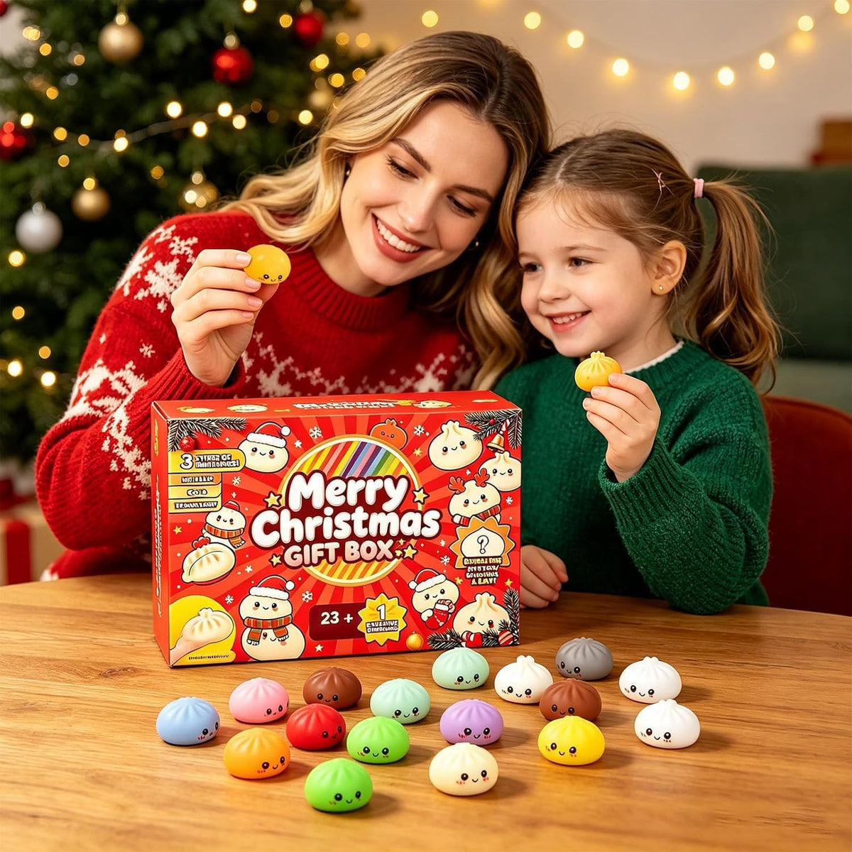 Dekorative Adventskalender, Weihnachts-Adventskalender 2026 Countdown-Kalender, 24-Tage-Countdown für Erwachsene, Mini-Ornamente mit niedlichen Weihnachtsdesigns für den Weihnachts-Countdown, Füllung für Weihnachtsstrümpfe und Geschenke, Stressabbau (A)