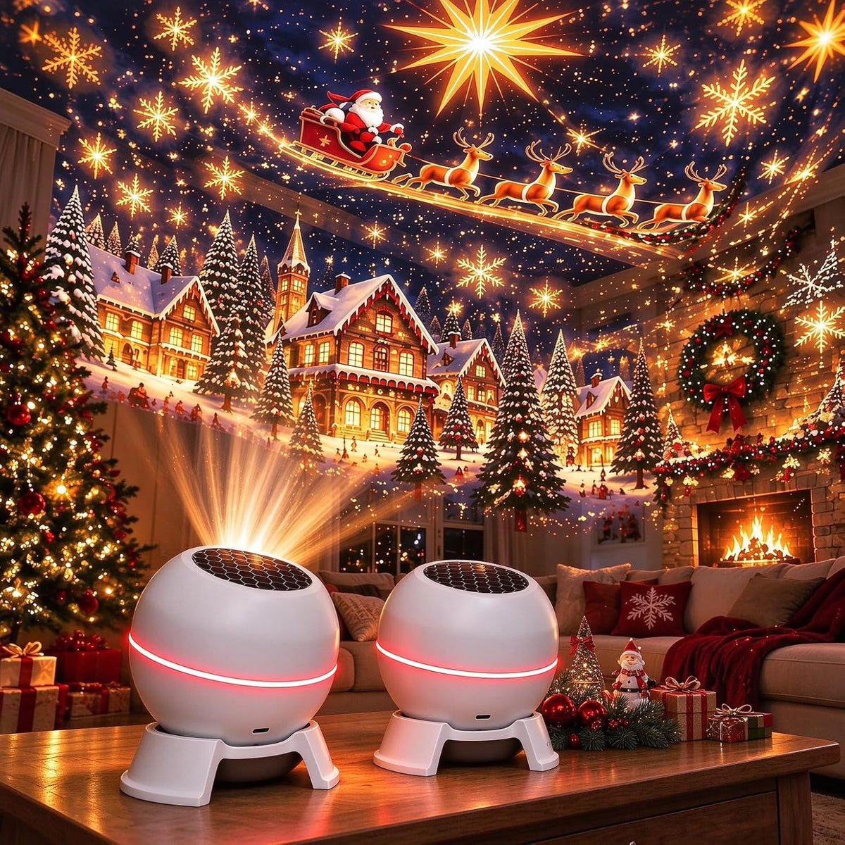 Magical Christmas Projection Night Light | Plug & Play HD Projector Indoor