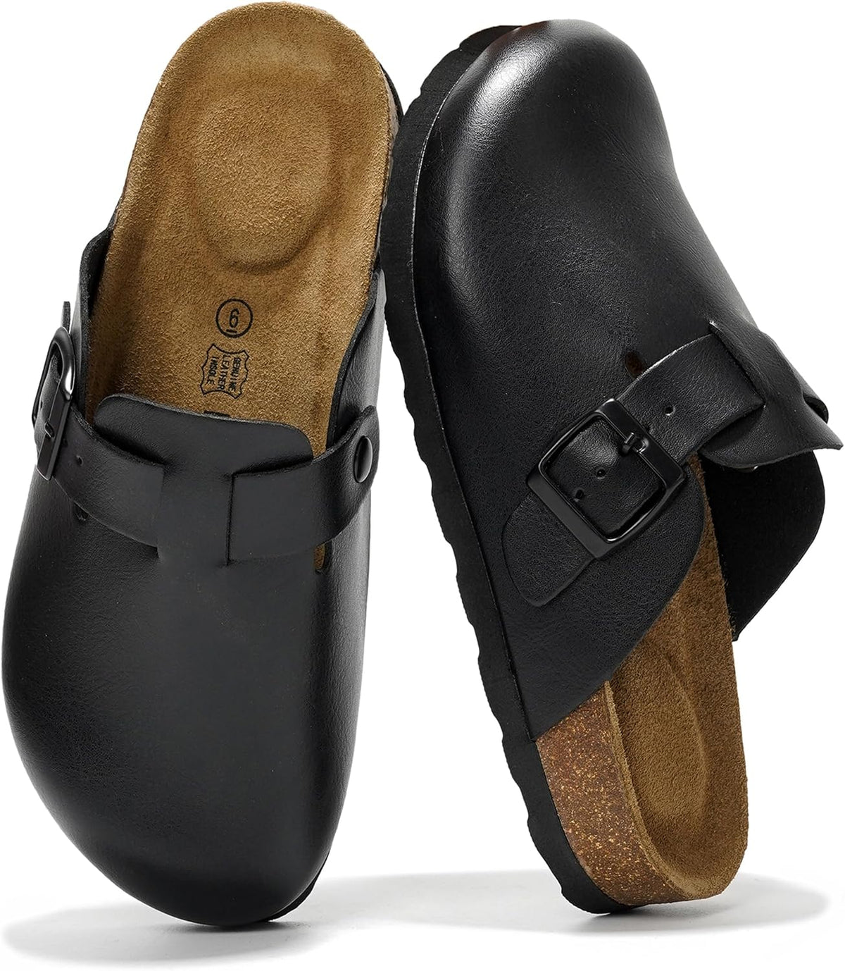 Project Cloud Damen-Clogs mit Korkfußbett aus 100 % echtem Leder