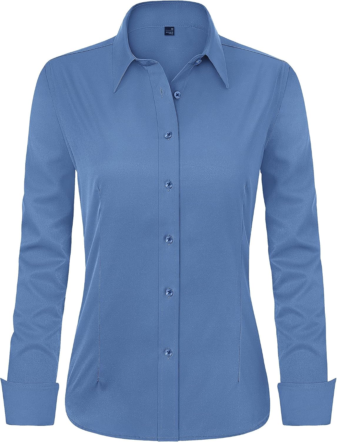 J.VER Womens Dress Shirts Long Sleeve Button Down Shirt Wrinkle-Free Business Casual Blouse Office Work Tops