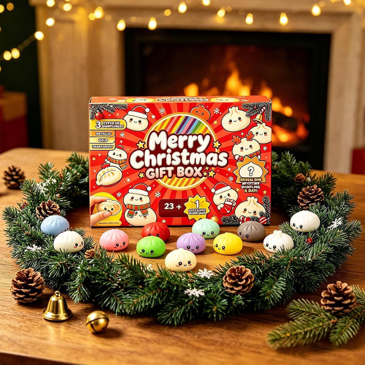 Dekorative Adventskalender, Weihnachts-Adventskalender 2026 Countdown-Kalender, 24-Tage-Countdown für Erwachsene, Mini-Ornamente mit niedlichen Weihnachtsdesigns für den Weihnachts-Countdown, Füllung für Weihnachtsstrümpfe und Geschenke, Stressabbau (A)