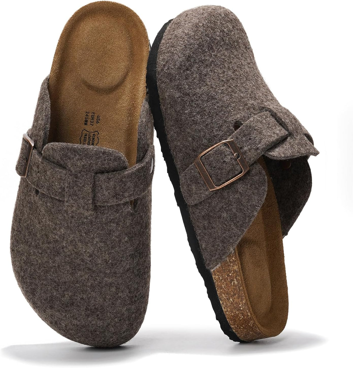Project Cloud Damen-Clogs mit Korkfußbett aus 100 % echtem Leder