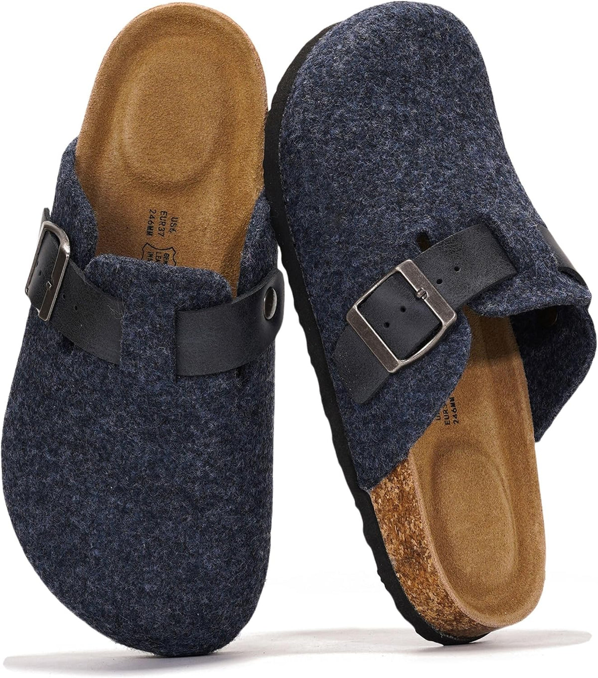 Project Cloud Damen-Clogs mit Korkfußbett aus 100 % echtem Leder