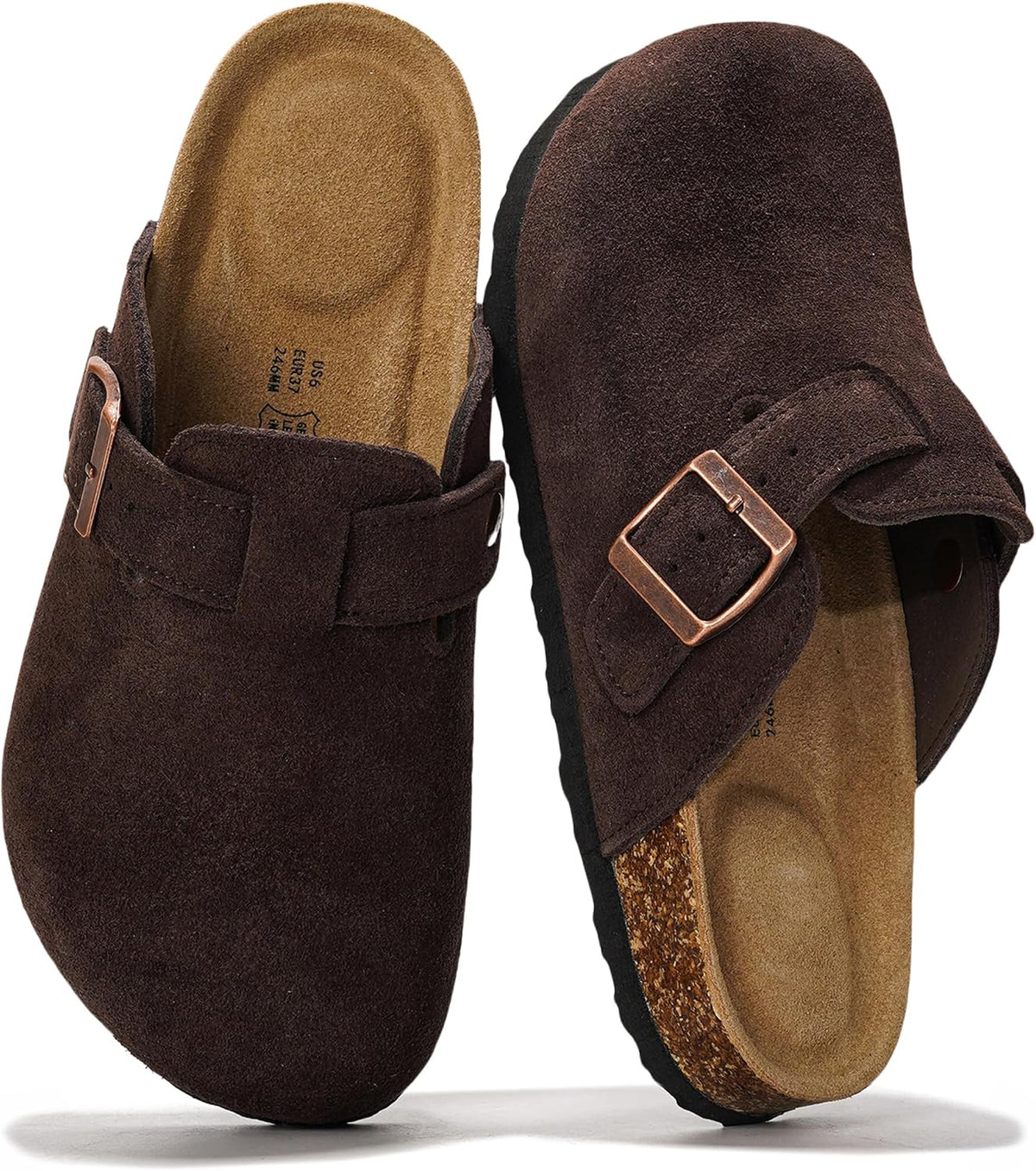 Project Cloud Damen-Clogs mit Korkfußbett aus 100 % echtem Leder