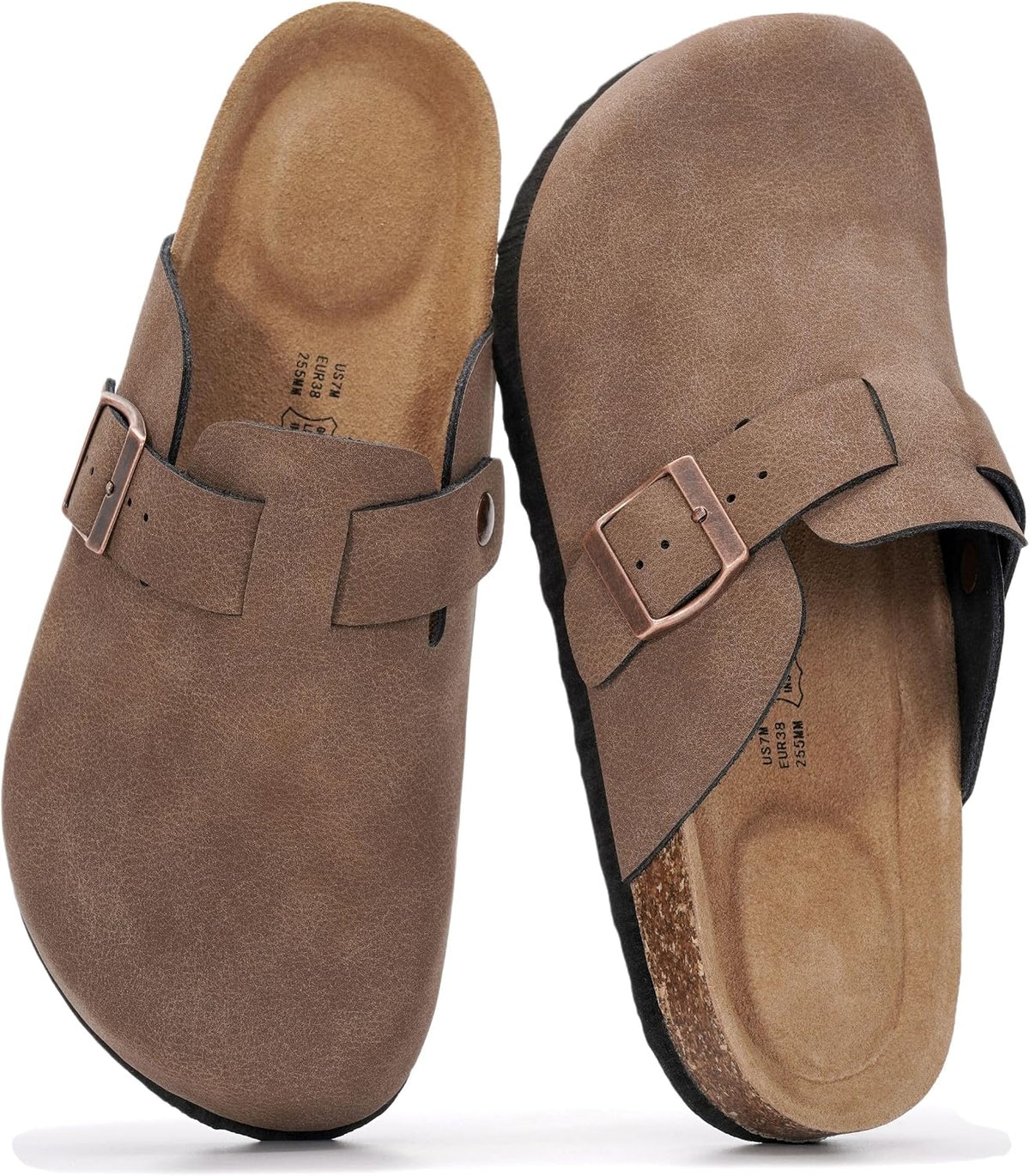 Project Cloud Damen-Clogs mit Korkfußbett aus 100 % echtem Leder