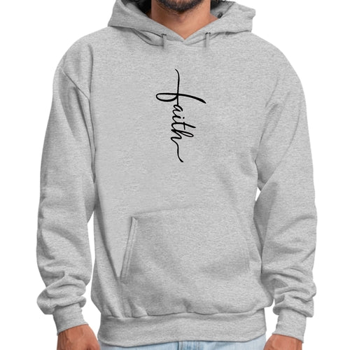 Sweat à capuche graphique pour homme avec illustration de croix et inscription Faith noir