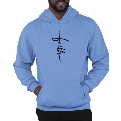 Sweat à capuche graphique pour homme avec illustration de croix et inscription Faith noir