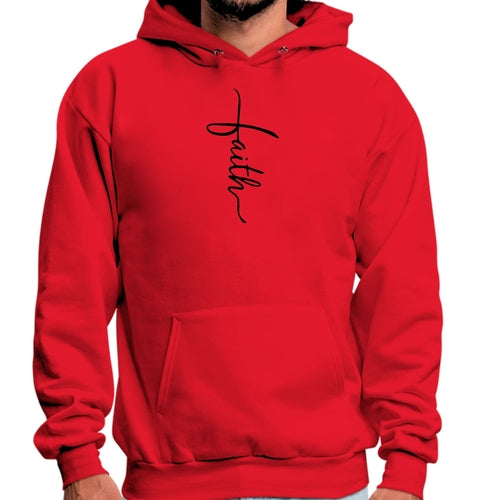 Sweat à capuche graphique pour homme avec illustration de croix et inscription Faith noir