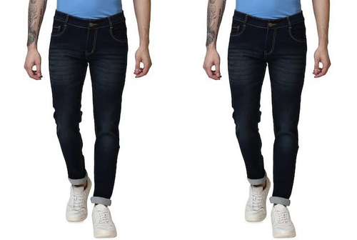 Herren Slim Fit Jeans mit mittlerer Bundhöhe, 2er-Pack, DUNKELBLAU 28