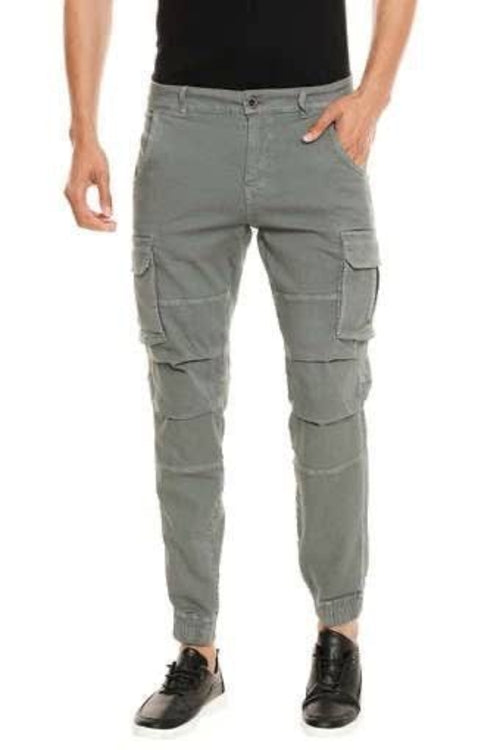 Herren Cargo-Hose Skinny Fit Rinse Wash OLIV 28
